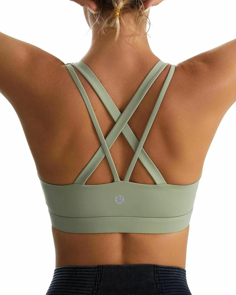 "RUNNING GIRL Women's Crisscross Back Sports Bra - Light Support Yoga Bra with Removable Pads for Workout & Fitness"