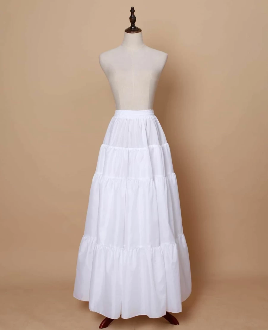 YULUOSHA Women's A-Line Crinoline Petticoat Underskirt for Dresses - Hoopless Full Slip Long Skirt Lingerie