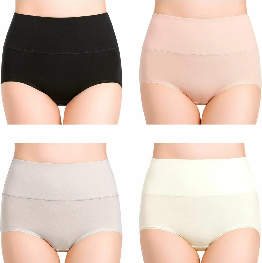 "Cauniss Women's High Waisted Cotton Underwear - Postpartum C-Section Recovery Soft Full Coverage Panties (7-Pack)"