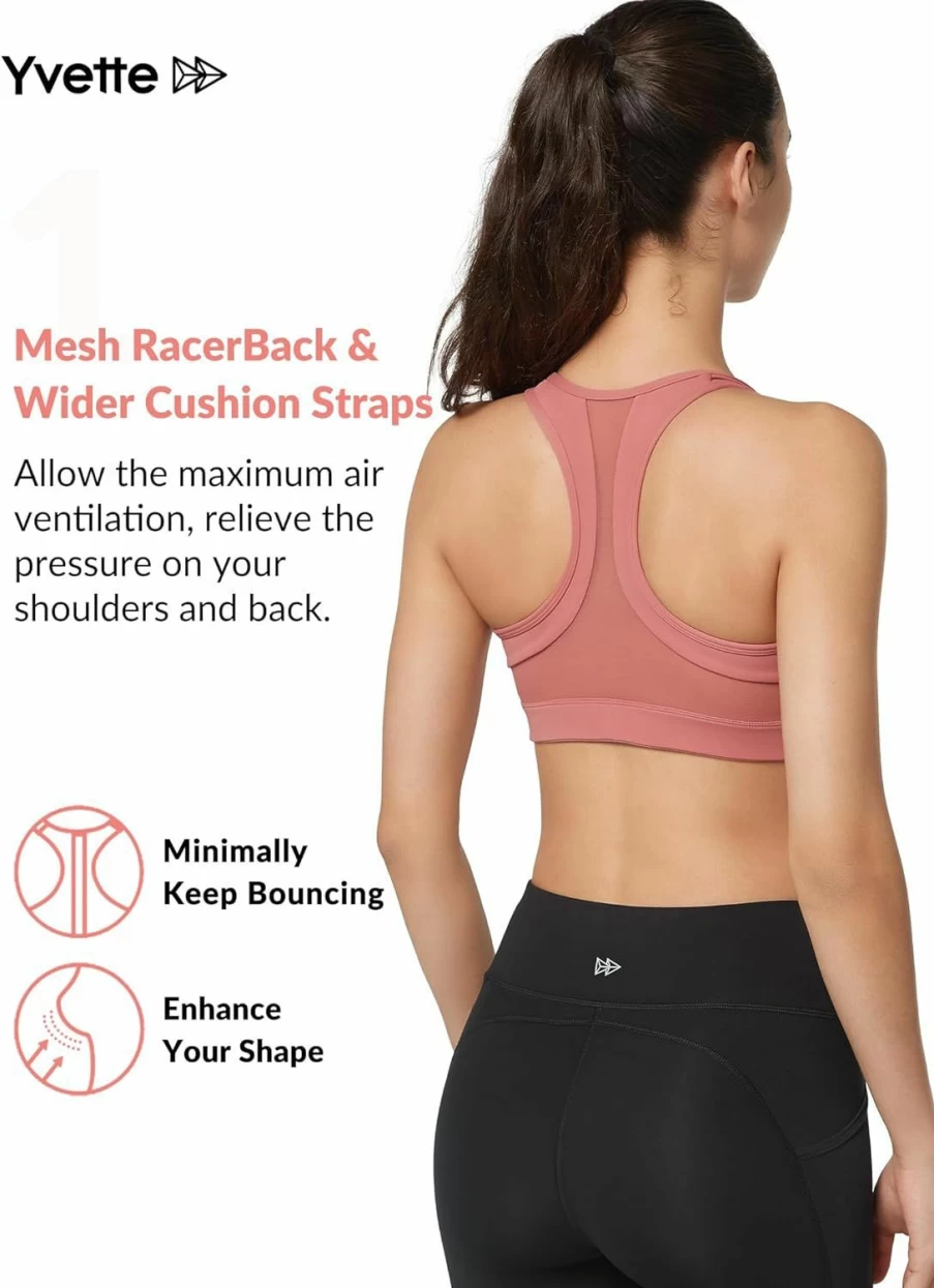 Yvette Plus Size High Impact Zip Front Sports Bra - Women's Workout Fitness Running Support Top