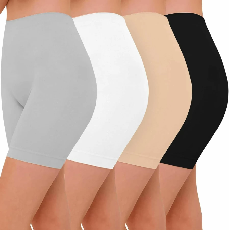 ZENUTA Women's Seamless Anti-Chafing Slip Shorts - 3-4 Pack for Summer, Invisible Under Dresses