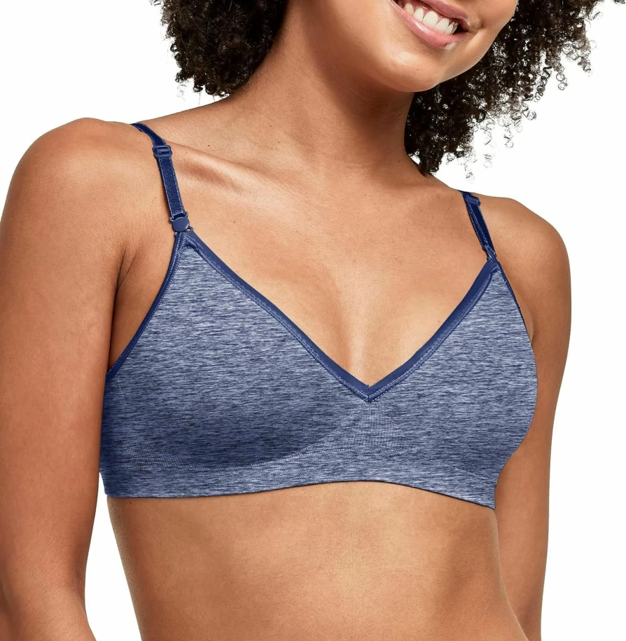 Hanes Women's ComfortFlex Wireless T-Shirt Bra - Convertible Wirefree Support Bra for All-Day Comfort