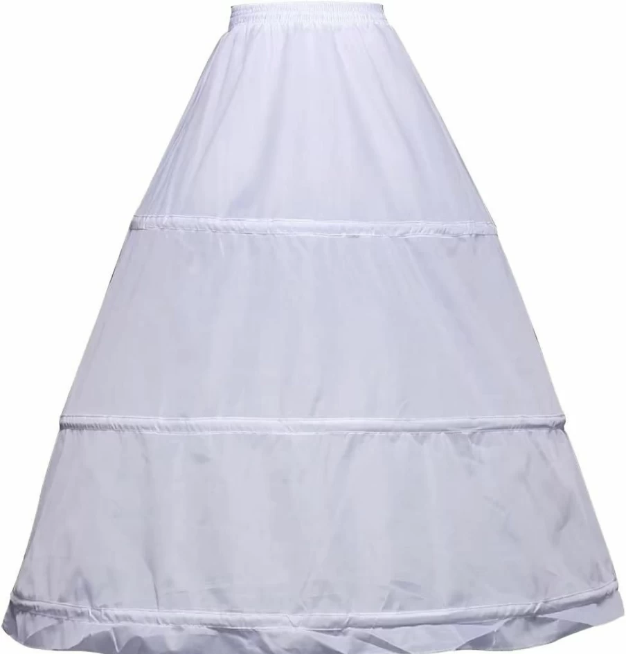 "KKJJ Women's A-Line Crinoline Petticoat Underskirt – Elastic Waist Bridal Slip for Wedding & Ball Gown Dresses"