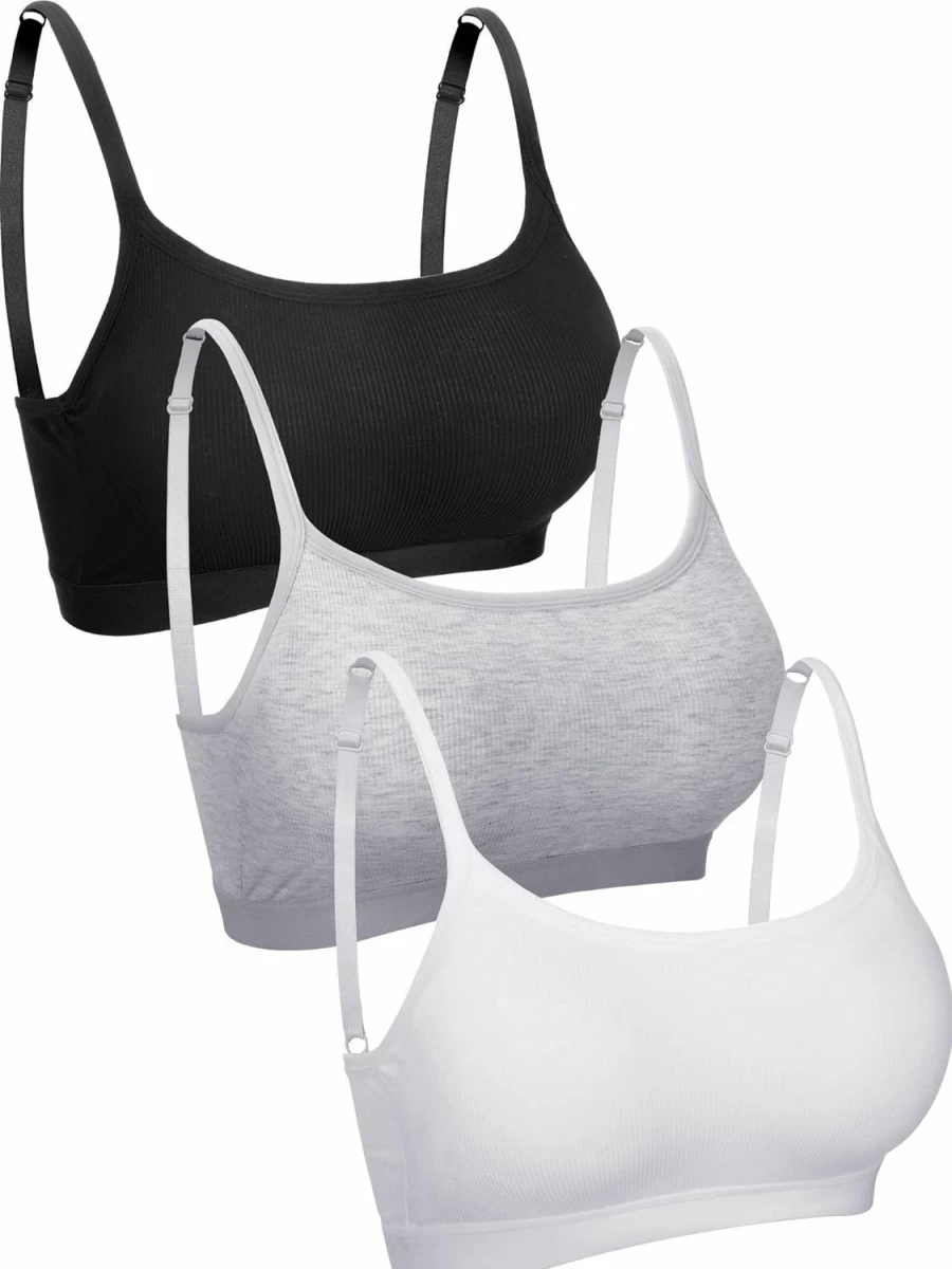 3-Pack Women's Padded Camisole Bras - Adjustable Strap Sports Tank Tops by Amazon Essentials