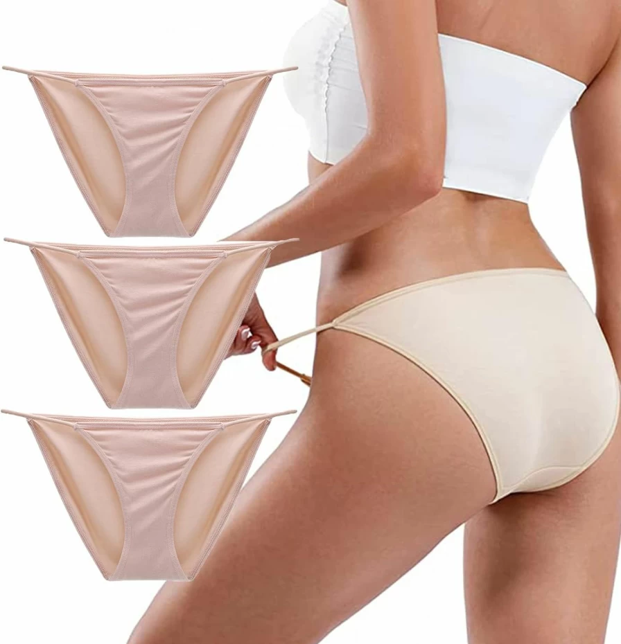 Buankoxy Women's Sexy Low-Rise String Bikini Panties - Stretchy Comfortable Briefs for Beach & Sleep