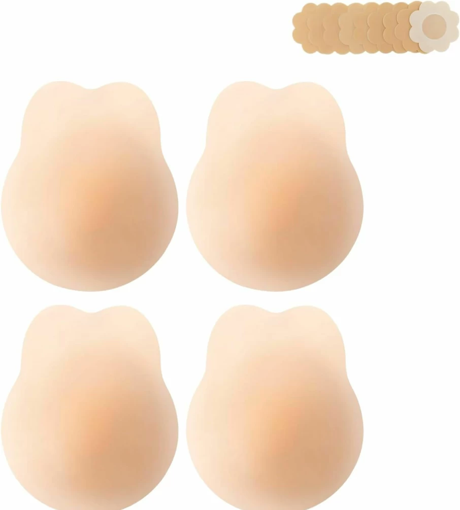 Apriddeo 2023 Silicone Nipple Covers - Super Thin, Adhesive, Reusable Pasties for Women - Strapless, Backless Bra Petals