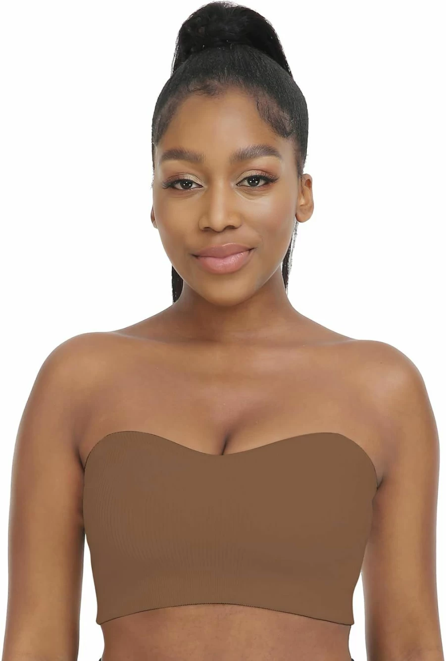 Zimcti Women's Strapless Bra - Seamless Silicone Bandeau, Non-Slip Comfort, Tube Top Bra for Invisible Support