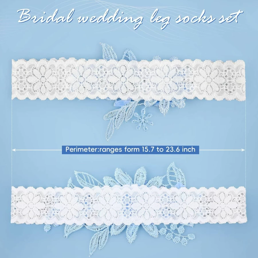 "Syhood 2-Piece Bridal Garter Set - Elegant Lace Wedding Garters with Faux Pearls, Hand-Sewn Bride Garter Belt for Women"