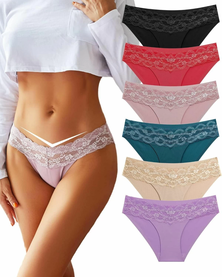 Which Is Women's Seamless No-Show Bikini Panties - 6/9 Pack Lace High Cut Hipster Underwear - Invisible Cheeky Underwear for Women S-XL