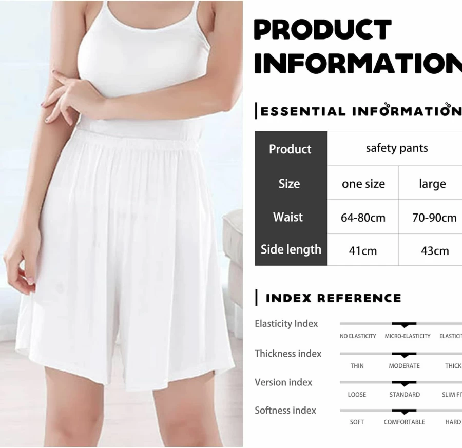 EYNDYN 3 Pack Women's Half Slip Shorts - Under Dress Pettipants, Anti-Static Culotte Shorts with Split Design for Comfort & Modesty