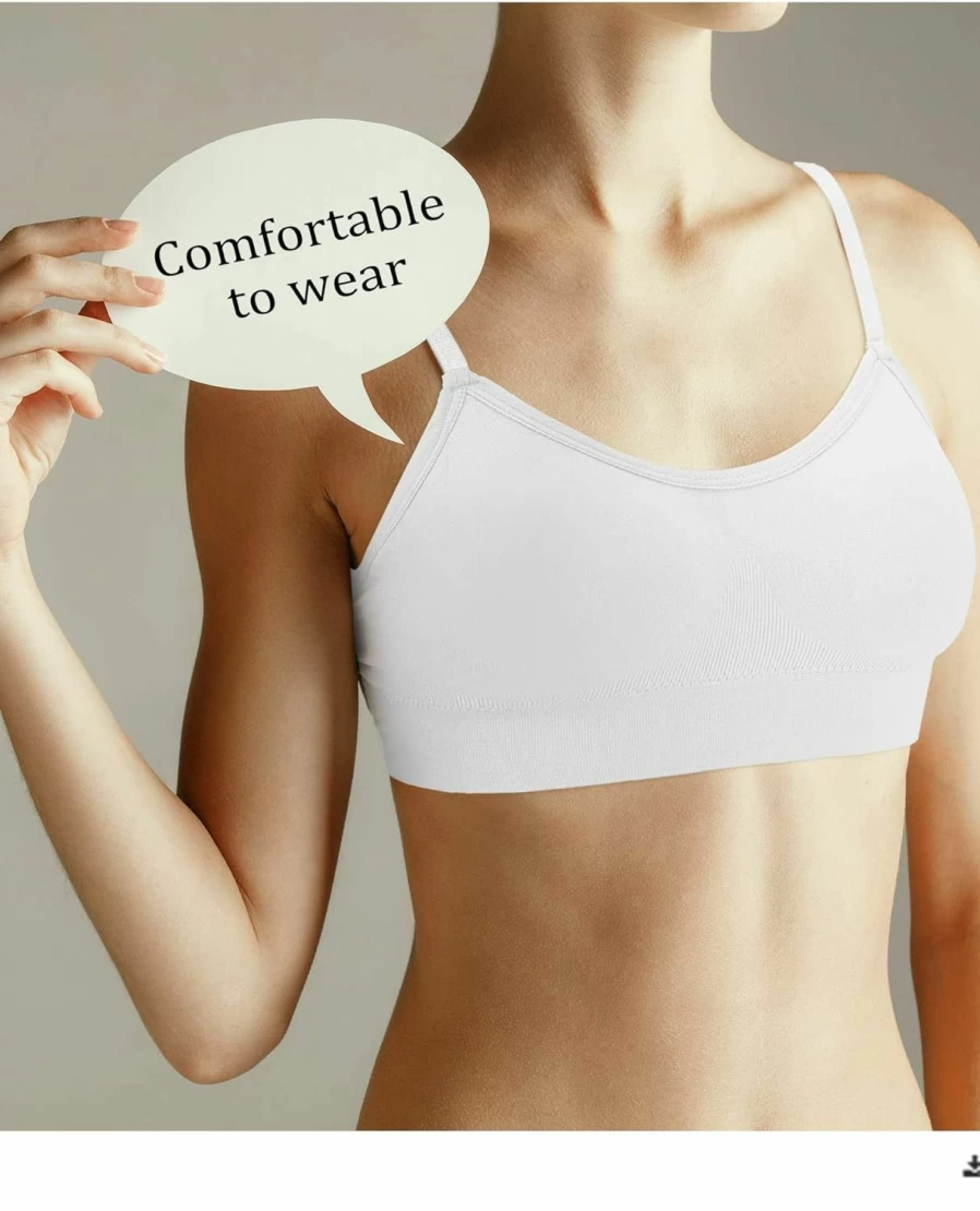 Geyoga 6-Pack Wireless Sports Bras for Women - Seamless Padded Bralette, Supportive Camisole Tank Top, No Underwire Comfort