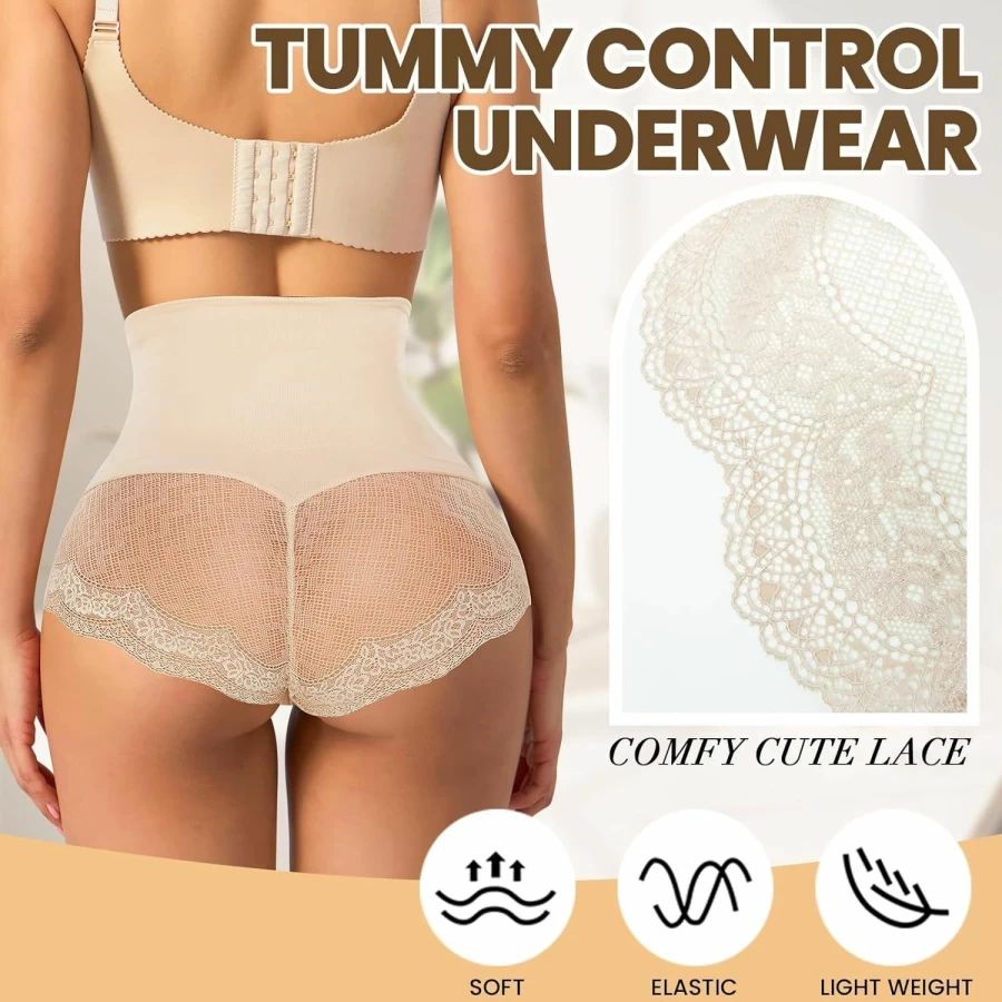 "HMQ High Waisted Tummy Control Shapewear for Women - Seamless Slimming Panties, Body Shaper Girdle for Smoothing & Sculpting"