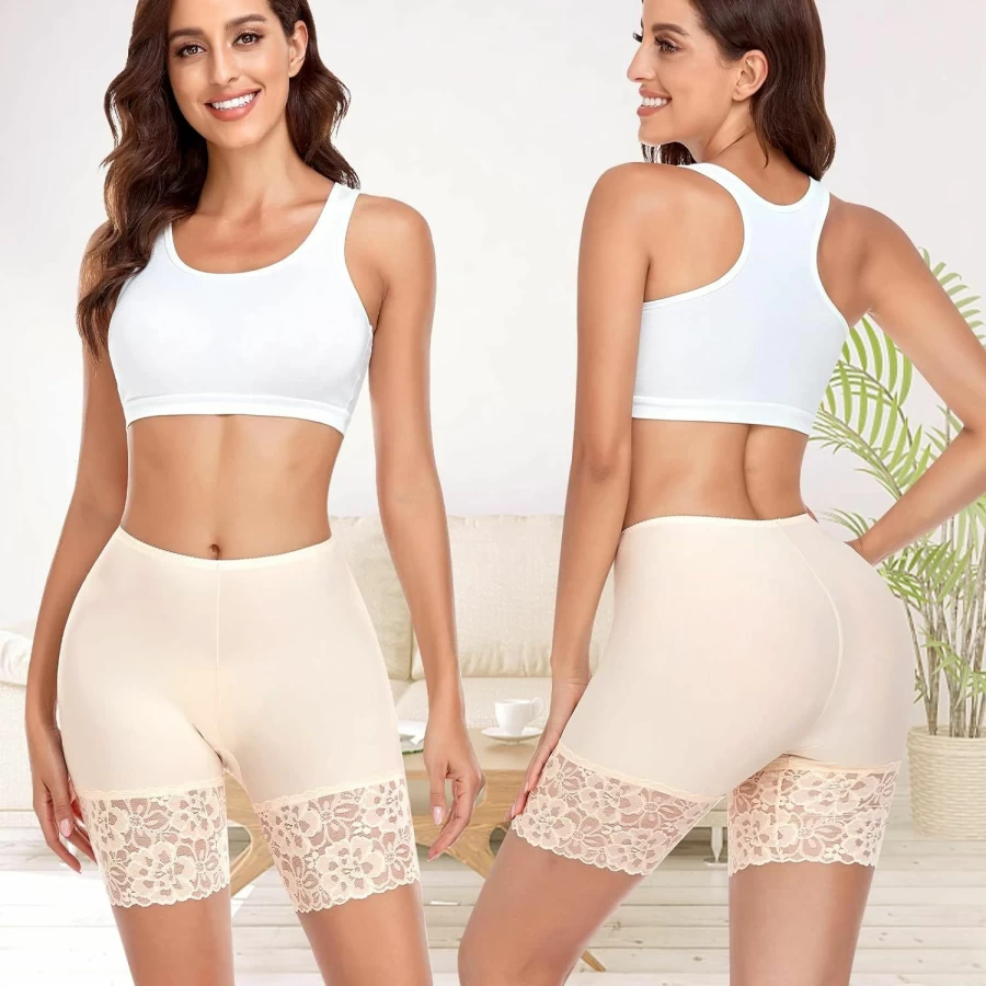 Werena Women's Anti-Chafing Slip Shorts - Seamless Lace Boyshort Panties for Under Dresses