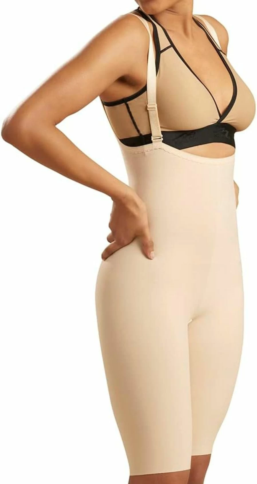 MARENA Post-Surgery Knee-Length Girdle with Suspenders - FBS2 Stage 2 Tummy Control Compression Garment