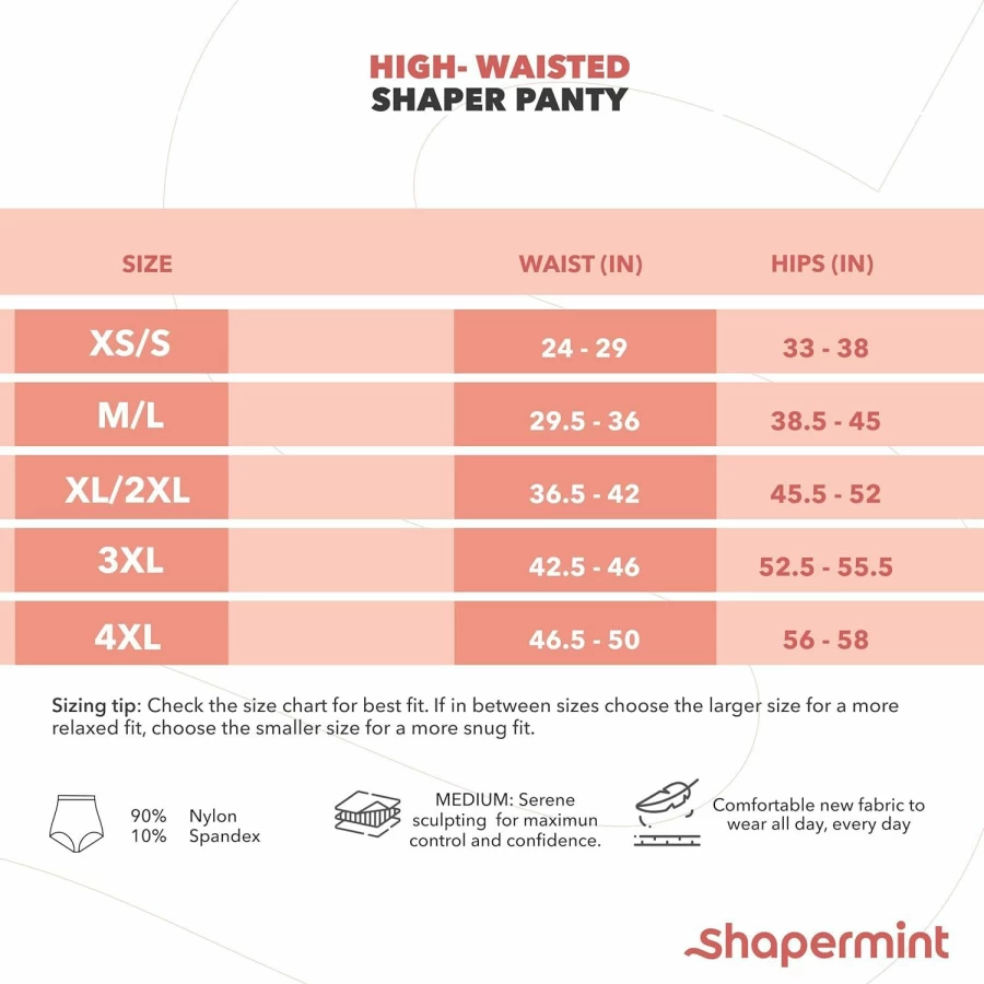 "SHAPERMINT Women's Tummy Control Shapewear Panty - High Waist Body Shaper for Smoothing & Slimming"