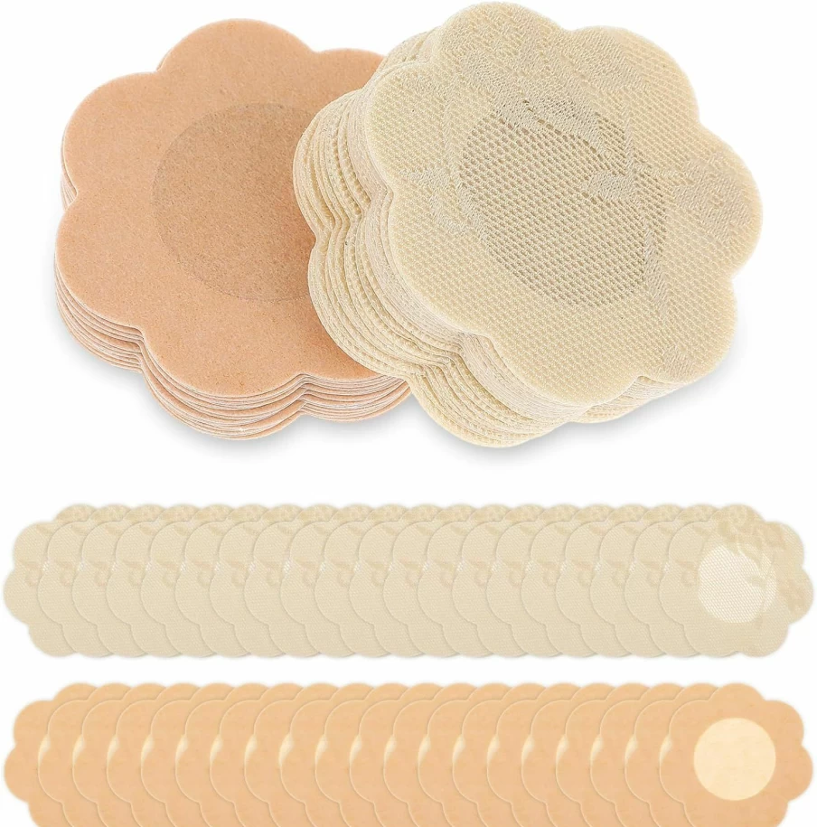 WLLHYF 40-Pack Disposable Nipple Covers, Self-Adhesive Invisible Breast Pasties for Women, Reusable Nipple Stickers Petals for Comfort and Coverage