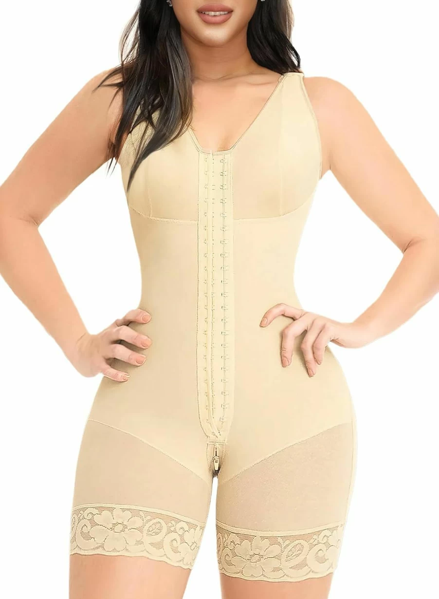 YIANNA Women's Post-Surgery Shapewear Full Body Shaper with Tummy Control & Butt Lifting - Zipper Crotch Fajas Colombianas