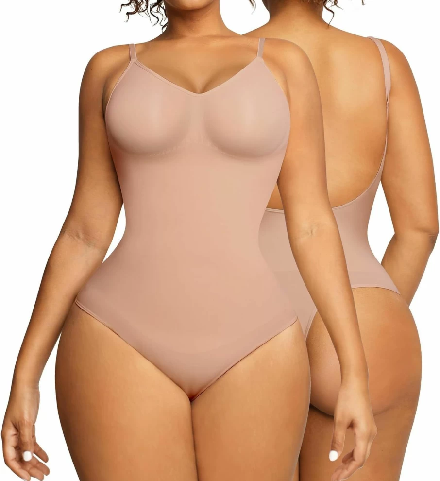 Popilush Backless Tummy Control Bodysuit - Seamless Shapewear for Women to Wear with Dresses