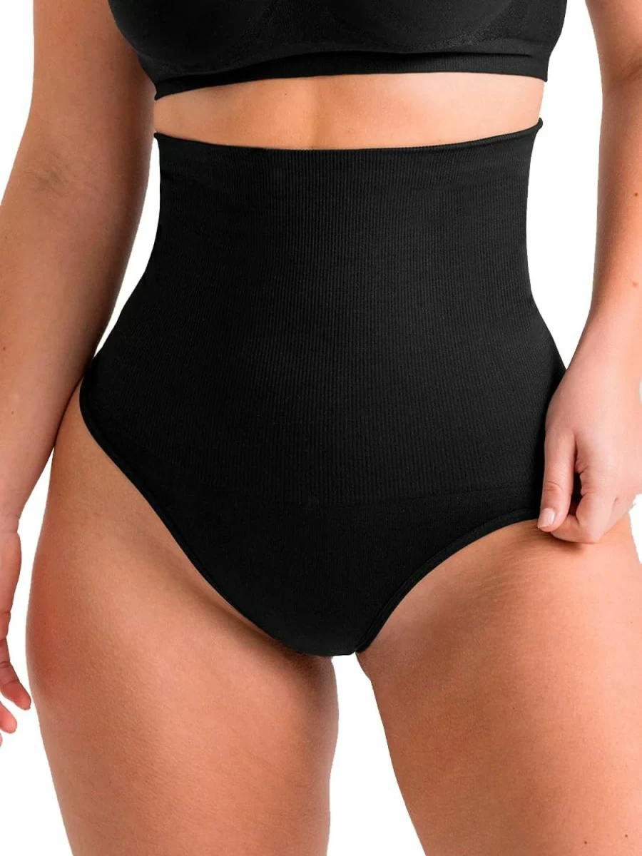 "SHAPERMINT High Waist Tummy Control Thong Shapewear for Women – Seamless Compression Underwear"