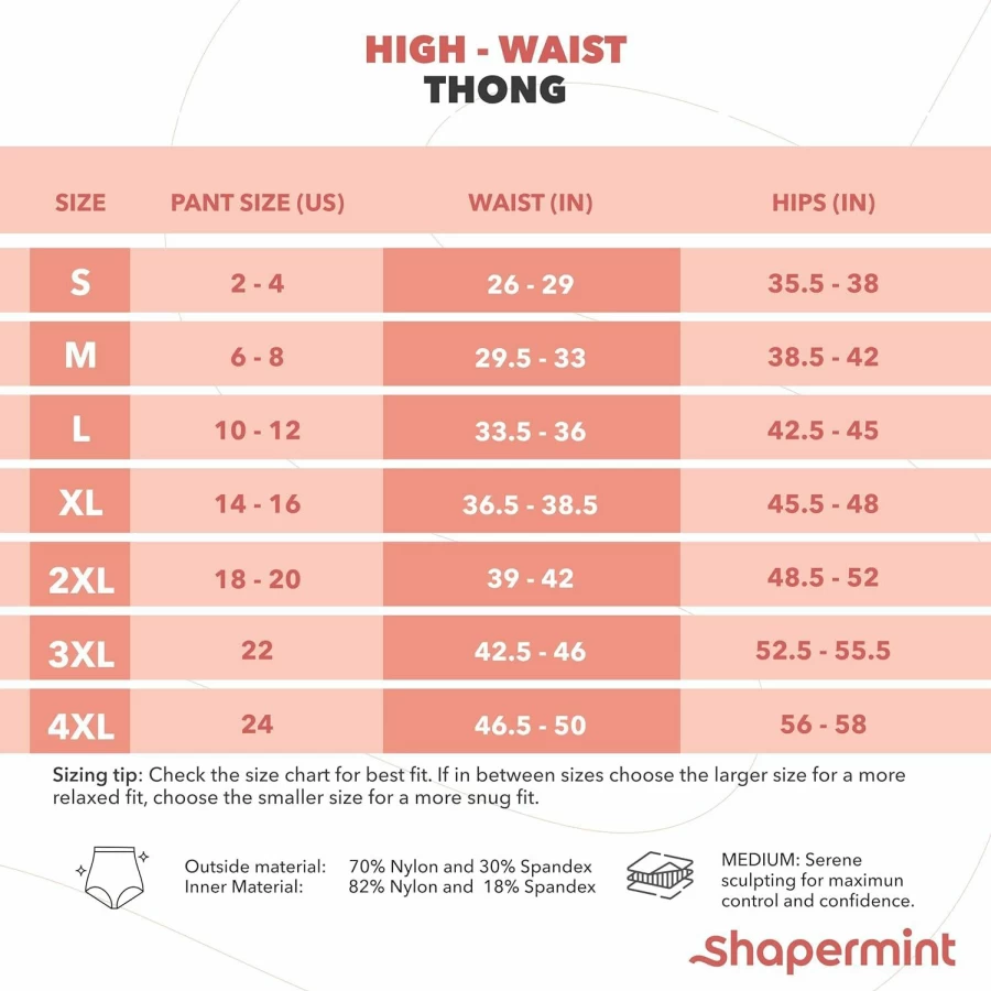 "SHAPERMINT High Waist Tummy Control Thong Shapewear for Women – Seamless Compression Underwear"