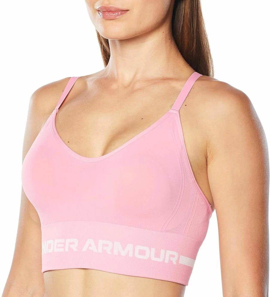 Under Armour Women's Seamless Low-Impact Sports Bra - Comfortable Longline Workout Top for Yoga & Gym