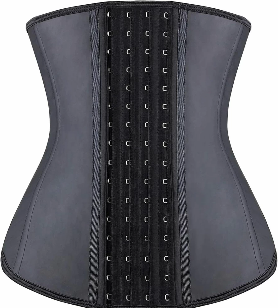 YIANNA Latex Waist Trainer for Women - Underbust Corset Cincher with 4 Hooks for Hourglass Figure & Body Shaping