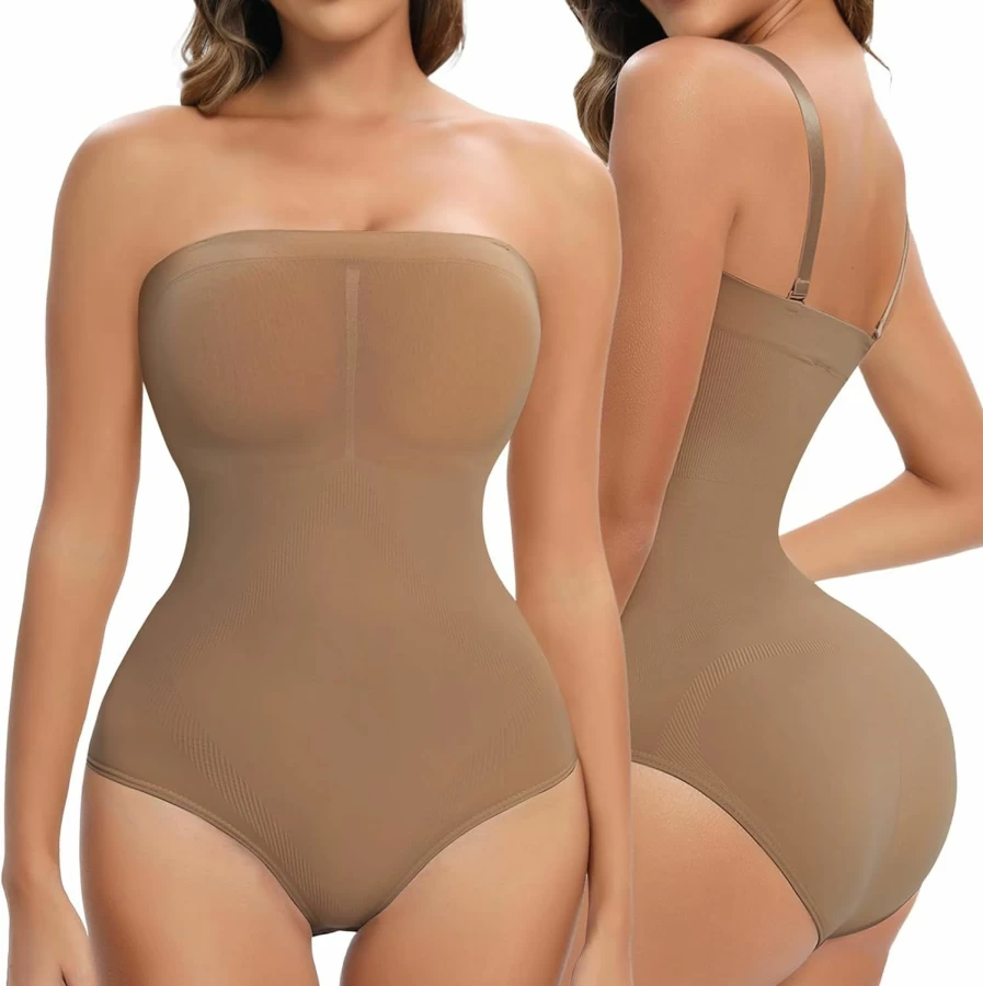 "Vivashape Women's Strapless Seamless Bodysuit - Tummy Control & Butt Lifting Shapewear for Slimming"