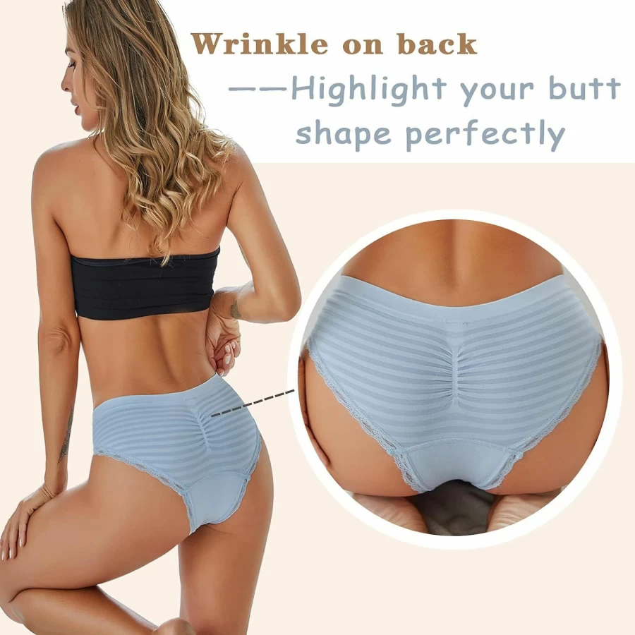 "CUTE BYTE Women's Cheeky Panties 6-Pack - Sexy No Show Lace Underwear, Stretchy Seamless & Breathable, Sizes S-2XL"