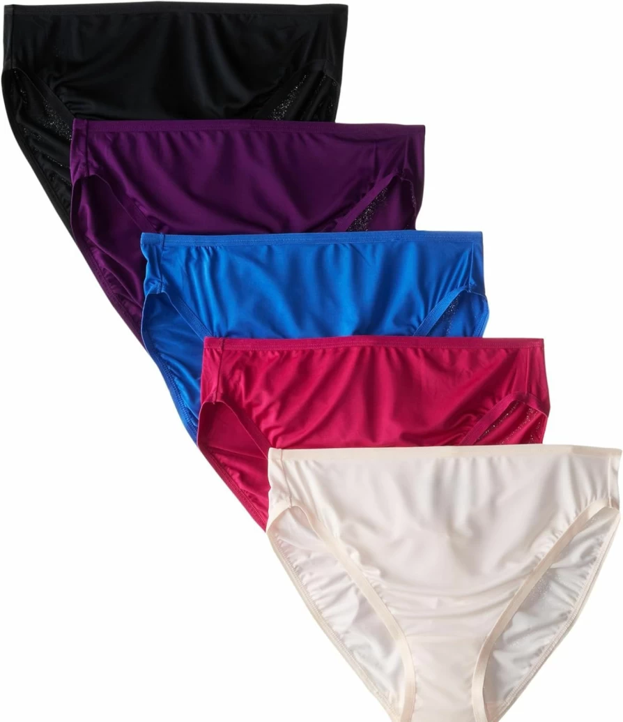 Fruit of the Loom Women's 5-Pack ComfortSoft Microfiber High-Cut Underwear Panties Multipack