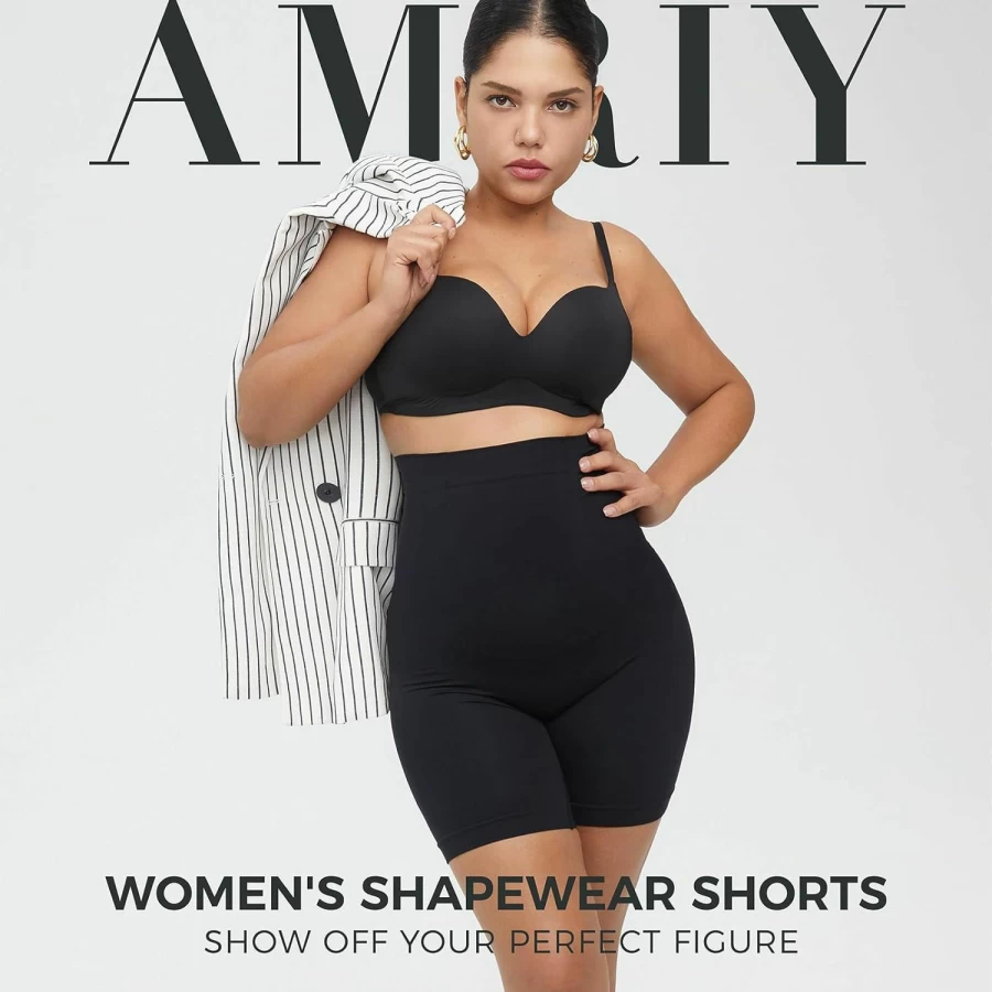 "AMRIY High Waisted Tummy Control Shapewear Shorts for Women – Butt Lifting Body Shaper Girdle"