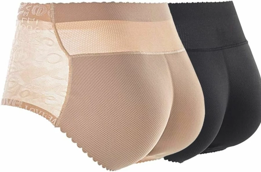 "CUGBO 2 Pack Seamless Butt Lifting Shapewear Shorts for Women – Hip Enhancer Padded Panties"