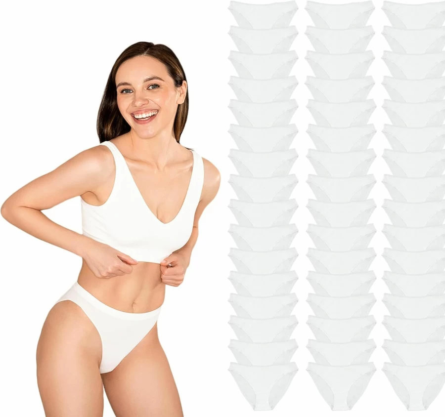 Yacht & Smith 48-Pack Women's Cotton Underwear Briefs - Bulk Wholesale Panties for Charity Donations & Homeless Support