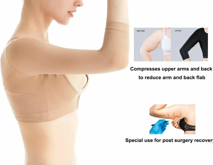 "KSKshape Women's Arm Compression Sleeves - Post Surgical Recovery, Slimming Shapewear & Posture Corrector Tops"