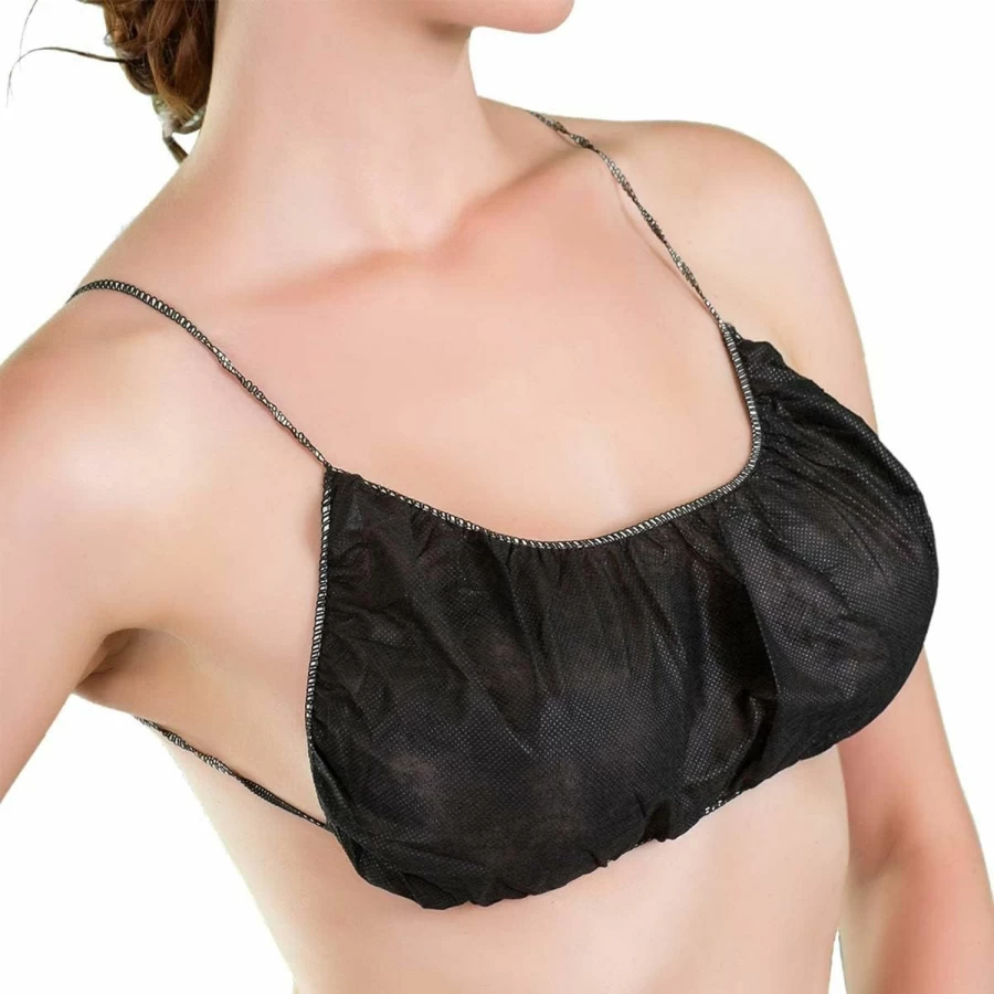 APPEARUS 50-Pack Disposable Backless Bras for Women - Black Adhesive Spa Bras for Spray Tanning, Body Treatments & Sticky Bras