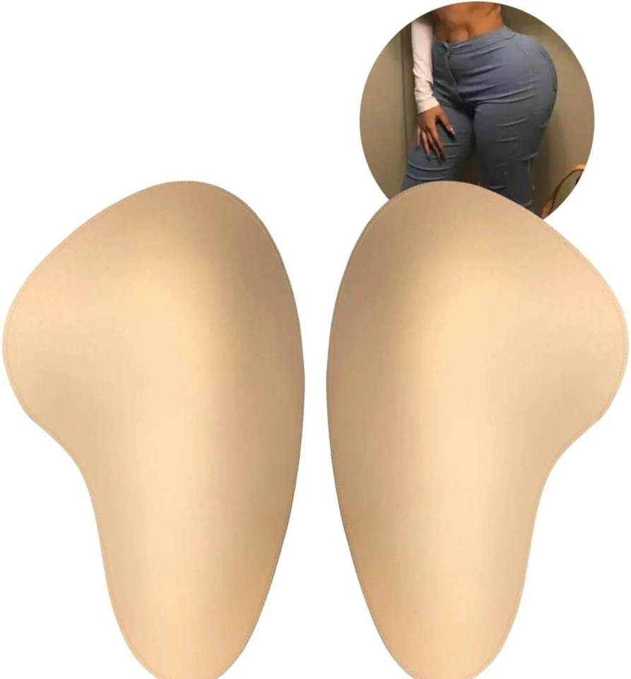 N.Thr Reusable Butt Lift Pads for Underwear – Breathable Sponge Hip Enhancers, Thigh & Buttocks Padding for Crossdressing, Beige