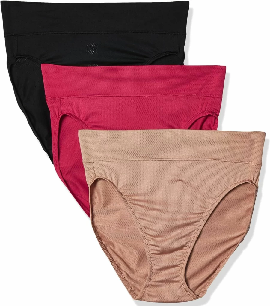 Warner's Women's Allover Breathable Hi-Cut Panties - Comfortable Cotton Underwear for Everyday Wear