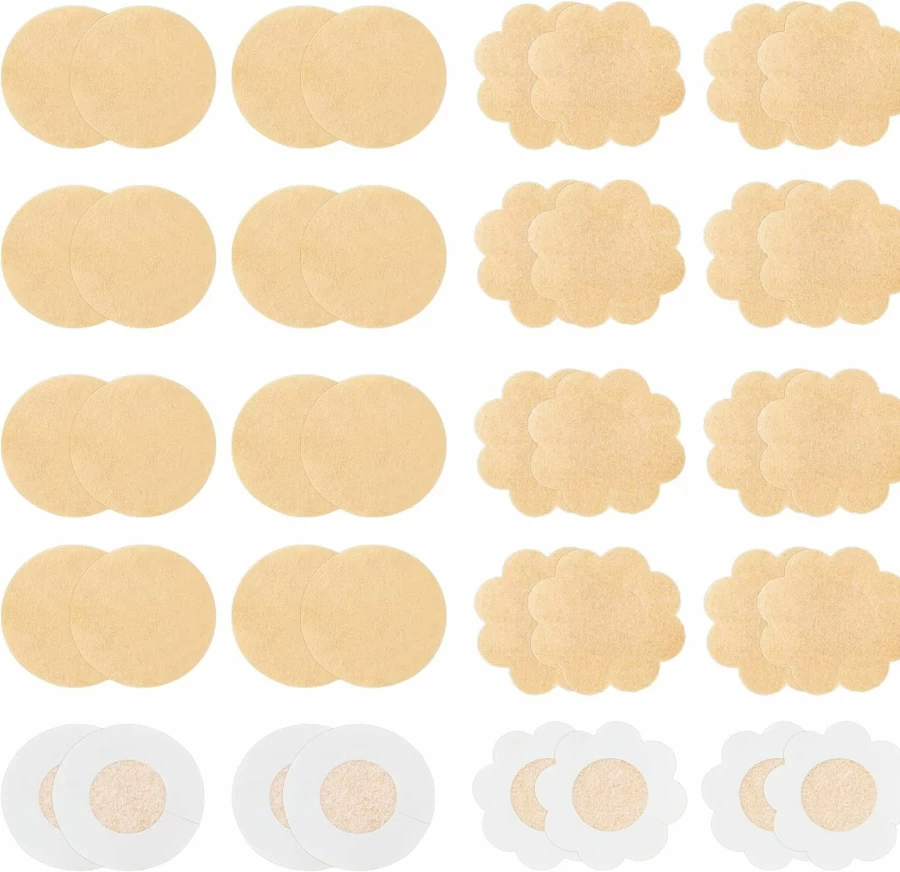 WITROMAN Disposable Nipple Covers 40-Piece Set - Adhesive Nipple Pasties Petals for Women - Reusable Breast Concealers for Comfort & Coverage