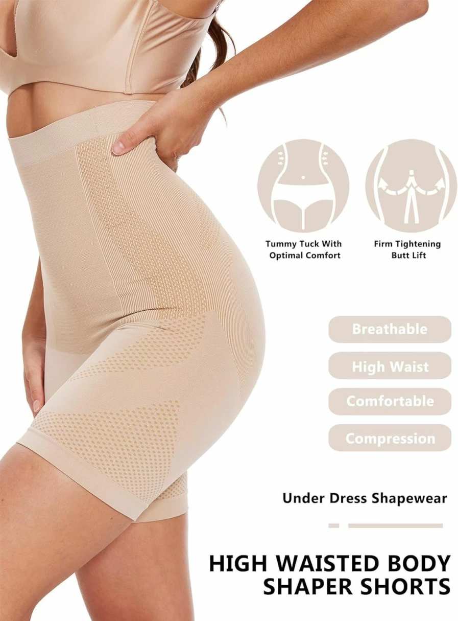 "Moefanso High Waisted Shapewear Shorts for Women - Tummy Control, Thigh Slimming & Butt Lifting Body Shaper Underwear"