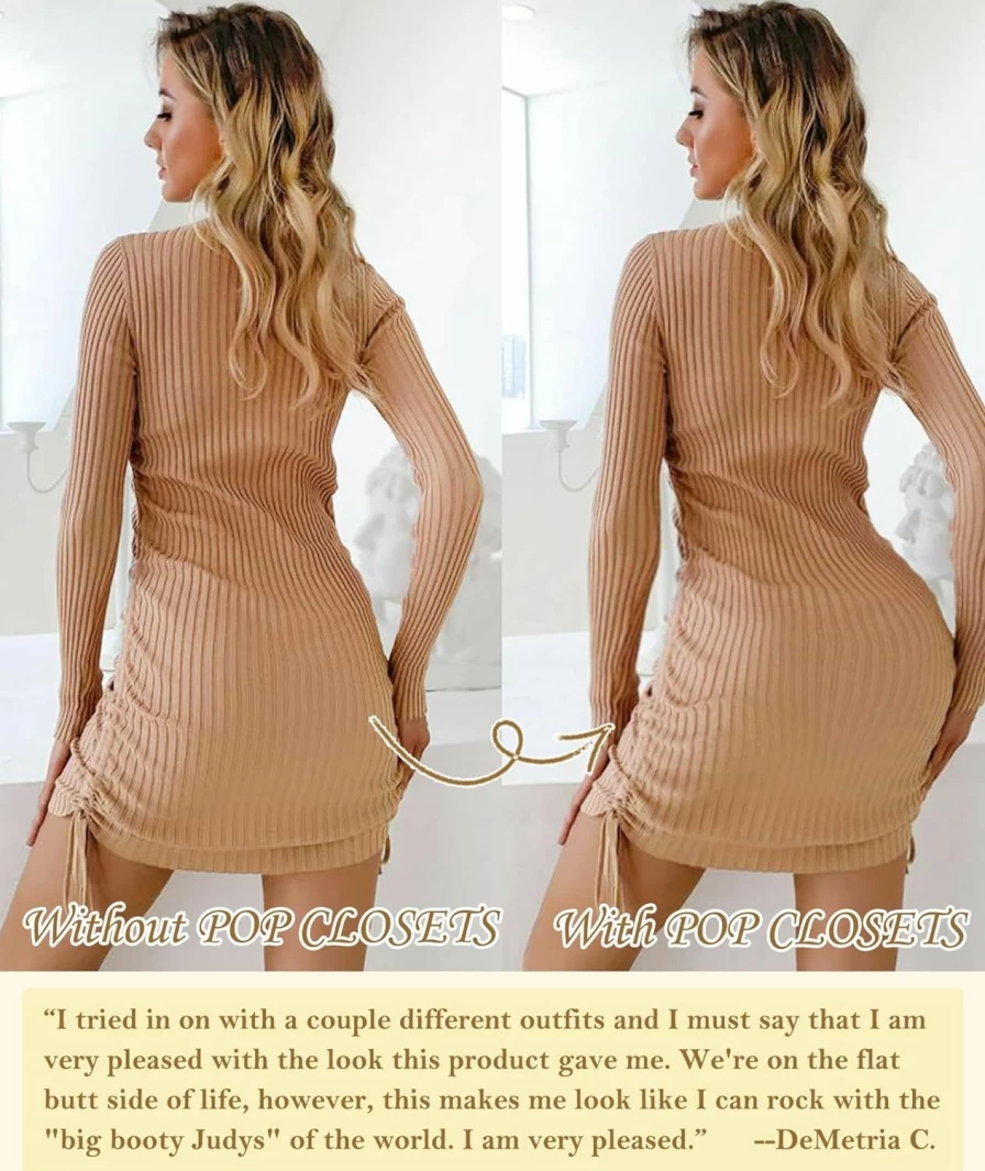 "POP CLOSETS Women's Seamless Butt Lifter Shapewear – Lace Padded Control Panties for Butt Enhancement & Lifting"