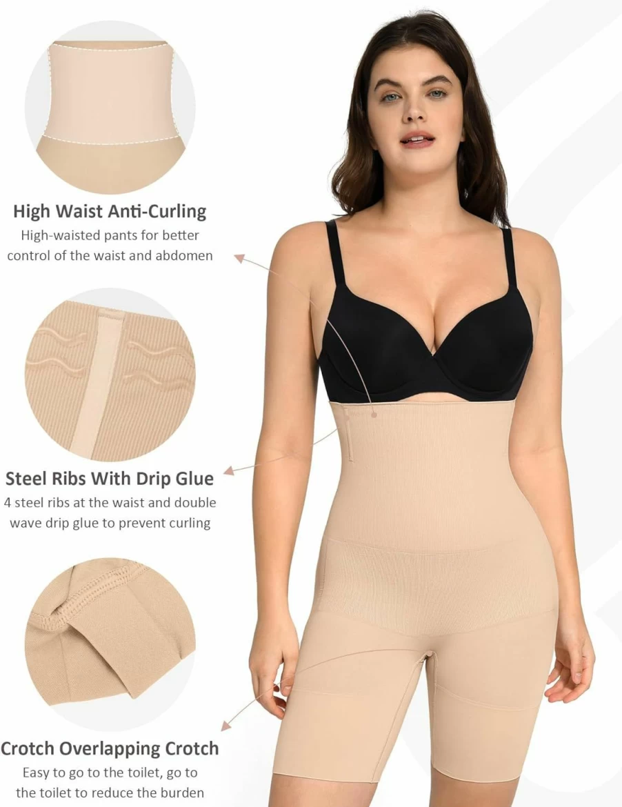 "FeelinGirl High Waisted Tummy Control Thong Shapewear - Seamless Women's Body Shaper Underwear for Slimming & Smoothing"