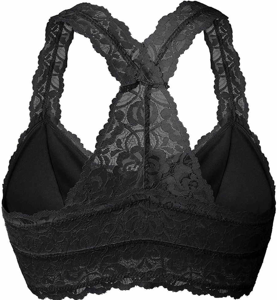 YIANNA Women's Floral Lace Bralette - Padded, Breathable, Sexy Racerback Bra for Comfort and Style