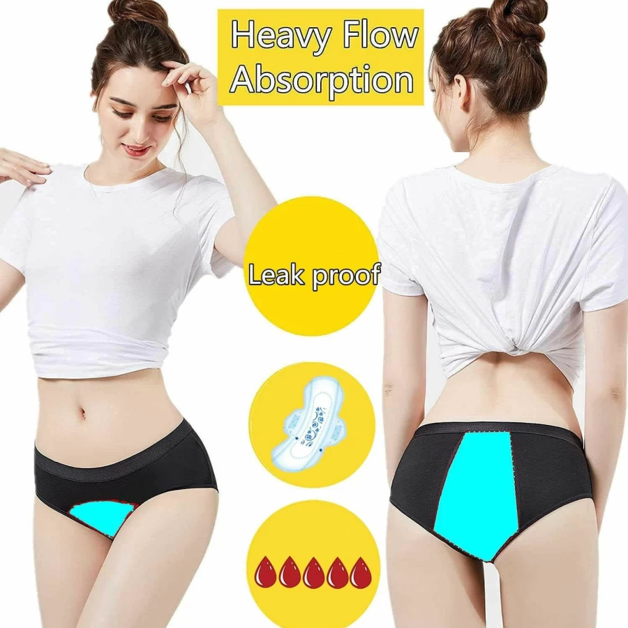 ZVZK Period Panties for Women - Heavy Flow, Leak Proof Menstrual Underwear, Postpartum & Overnight Absorbent Briefs