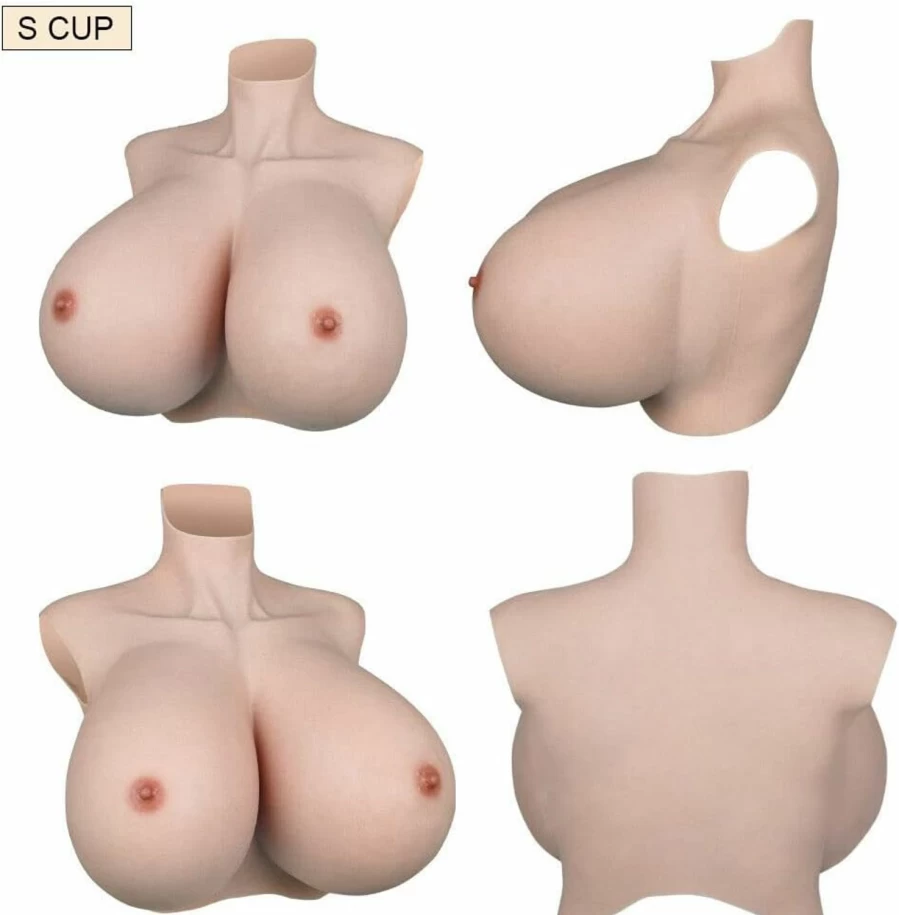 YRZGSAWJ Silicone Breastplate for Crossdressers - Realistic Z Cup & S Cup Breast Forms for Drag Queens, MTF Transgender, and Cosplay