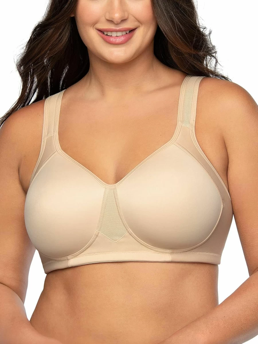 Vanity Fair Women's Medium Impact Sports Bra - Breathable, Moisture Wicking with Padded Cups for Support Up to DDD Cup