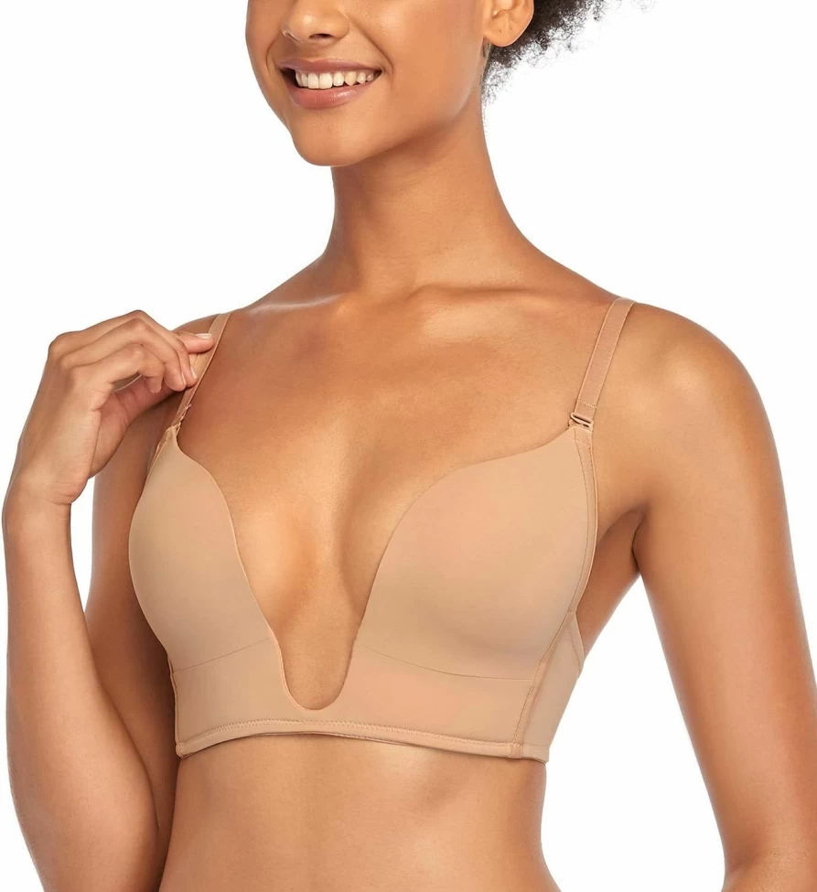 DotVol Women's Convertible Push Up Bra - Deep Plunge, Low Cut, Seamless & Wireless Comfort
