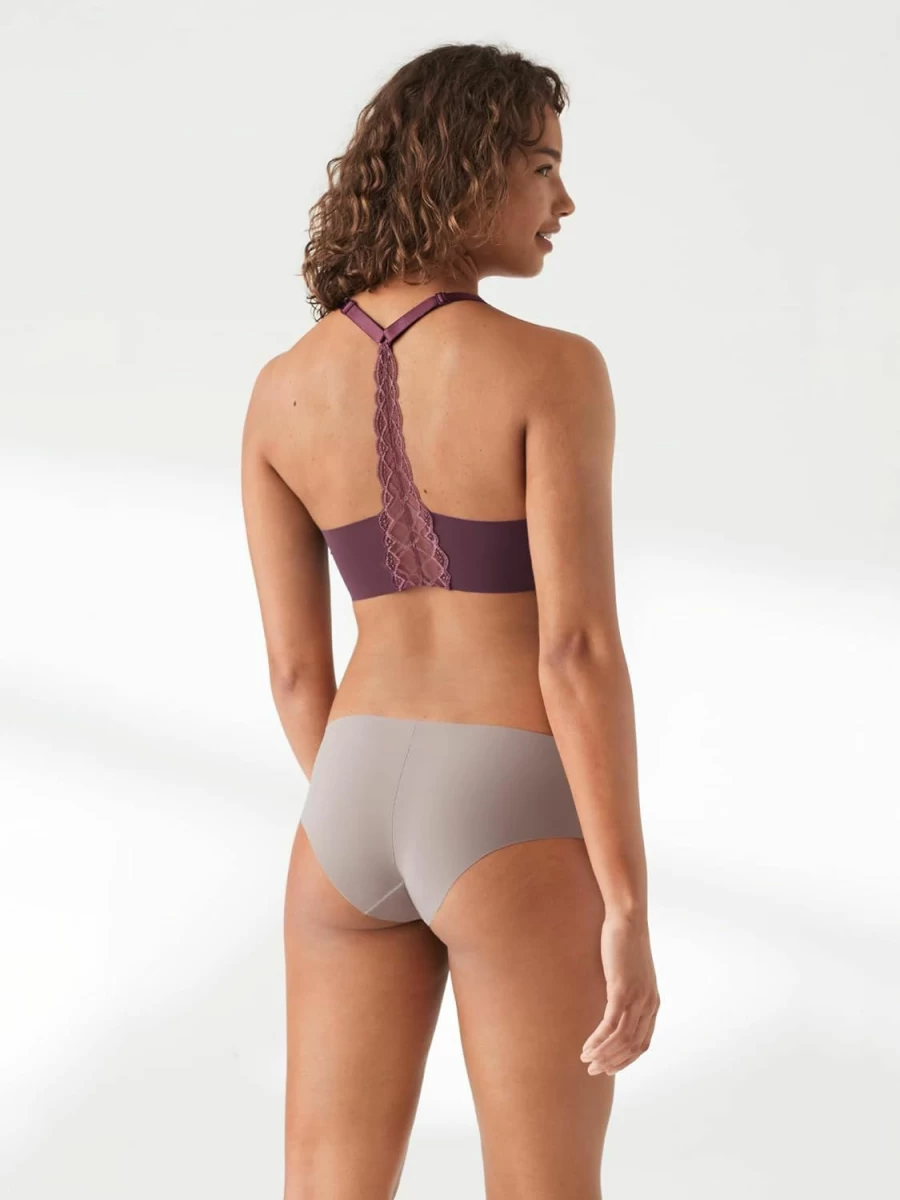 True & Co Women's True Body Lace Racerback Bra - Comfortable Triangle Bralette for Everyday Wear