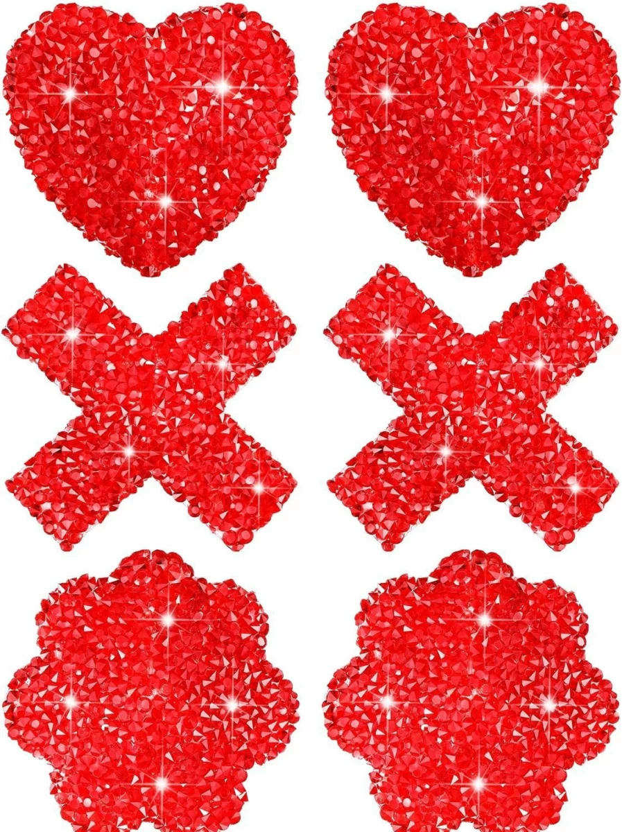Hercicy Reusable Rhinestone Pasties - 3 Pairs Waterproof Sticky Bra Covers for Women | Shimmering Breast Stickers