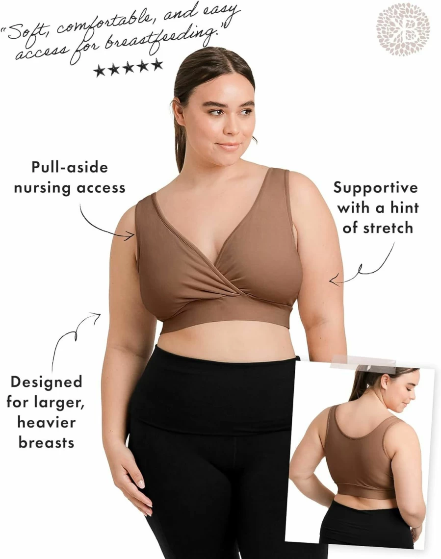 Kindred Bravely Organic Cotton Wireless Maternity Sleep Bra - Ultra Soft Nursing Bra for Comfort & Support