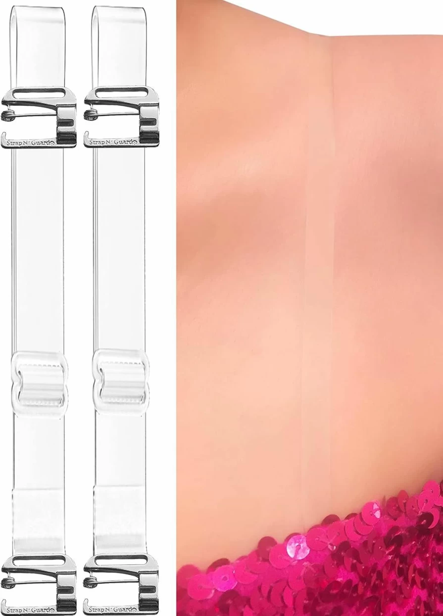 "STRAP N' GUARD No-Slip Clear Bra Straps – Adjustable, Strong Support, No Sewing Required"