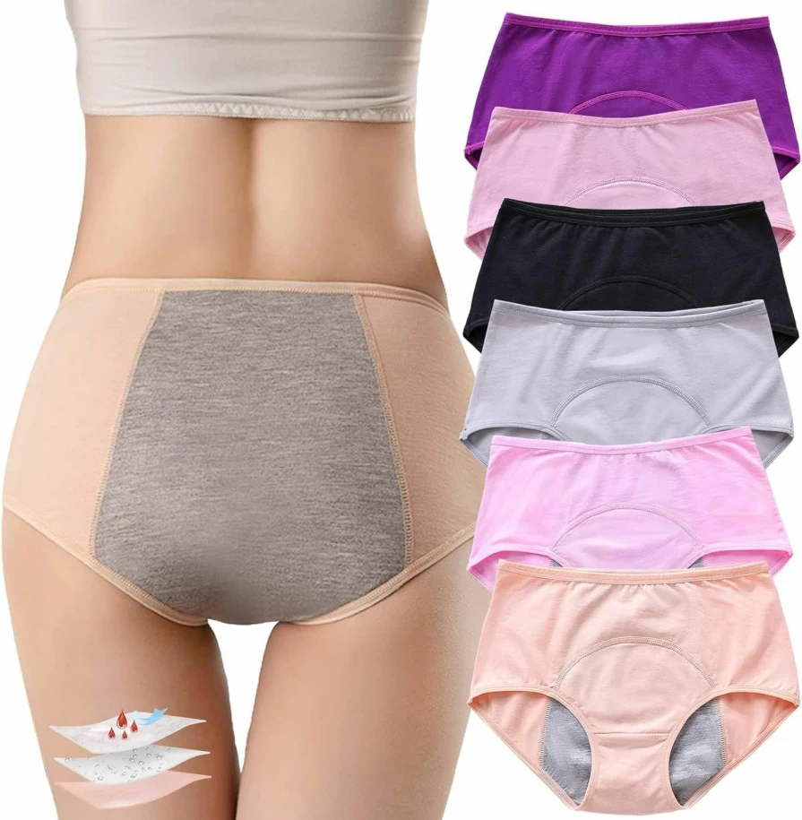 ZJHTK 6-Pack Women's Cotton Underwear - Soft, Breathable Mid-Rise Stretch Panties for Everyday Comfort